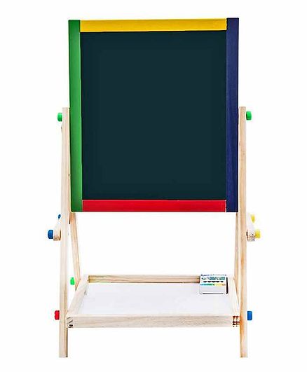 EZ Life Easel Wooden 2 in 1 Board with Chalk & Duster Set - Black