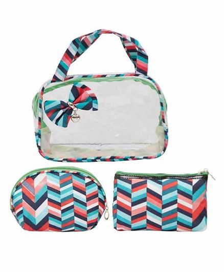 EZ Life 3 Pieces Cosmetic Travel Kit - Blue Red