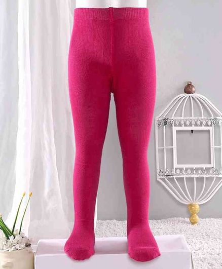 Cute Walk by Babyhug Anti-bacterial Footed Tights - Dark Pink