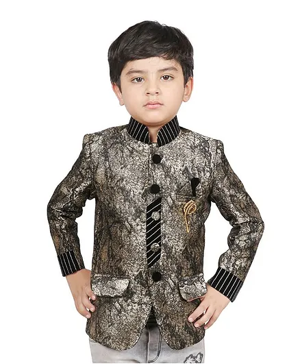 SG Yuvraj Full Sleeves Self Design Jacket - Brown & Grey