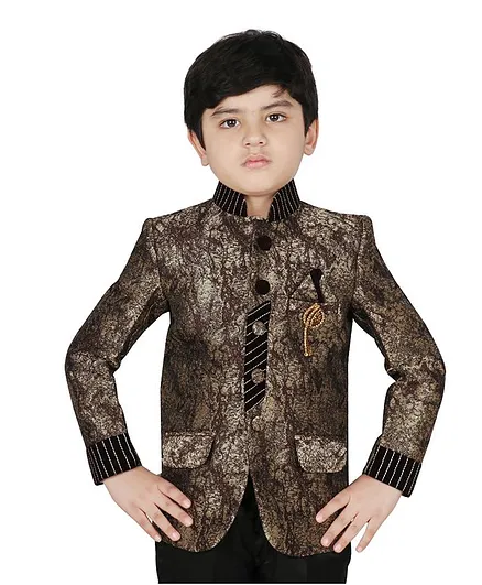 SG Yuvraj Full Sleeves Self Design Jacket - Dark Brown
