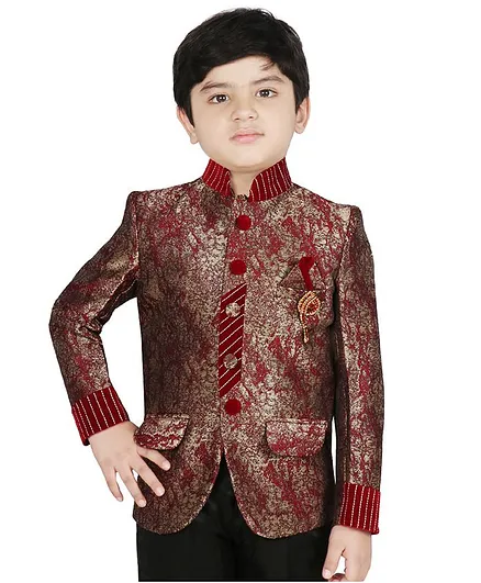 SG Yuvraj Full Sleeves Self Design Jacket - Red