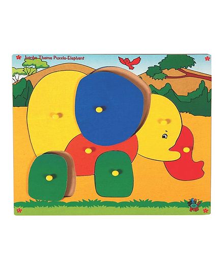 Skillofun - Jumbo Theme Wooden Puzzle Elephant