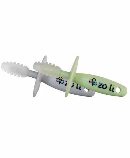 ZoLi Chubby Gummy Gum Massager Teether Pack of 2 - Grey Green