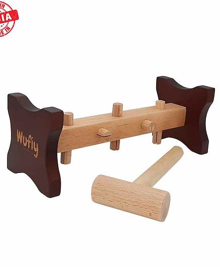 Wufiy Hammer & Peg Toy - Brown