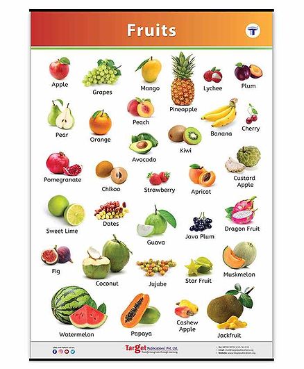 Target Publication Fruits Educational Chart - English