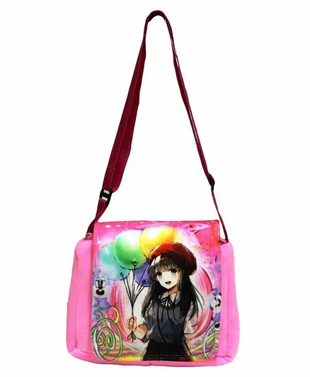 Hello Toys Sling Bag Cartoon Print - Pink