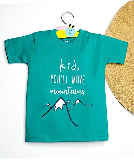 BAATCHEET Mountain Print Half Sleeves Tee - Green