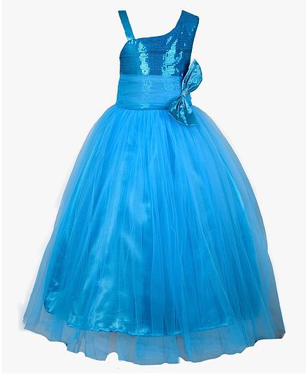 Samsara Couture Sequin Work Sleeveless Gown - Sky Blue