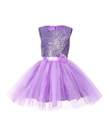 Samsara Couture Sequin Work Sleeveless Dress - Lavender