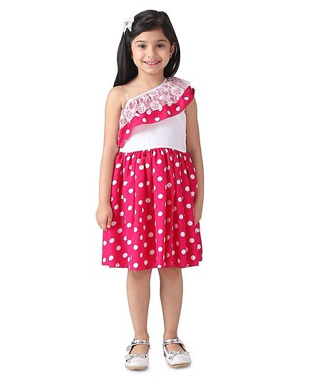 Samsara Couture Sleeveless Polka Dot Print Dress - Red