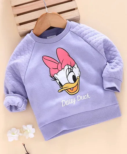 Fox Baby Full Sleeves T-Shirt Daisy Duck Print - Light Purple