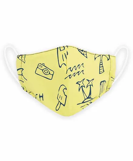 Vea Kids Beach Soft Cotton 5 Layered Filtration Face Mask - Yellow