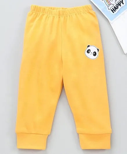 Babyhug Full Length Lounge Pant Panda Print - Yellow