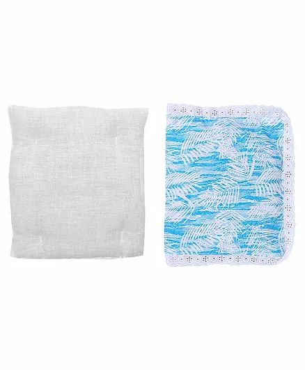 Grandma's Premium Finger Millet Cotton Pillow with Cover - Blue