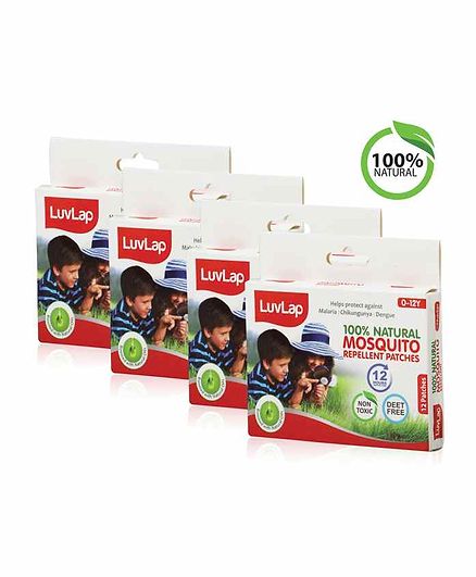 Luv Lap Natural Mosquito Repellent Patch Pack of 4 - 12 Patches each