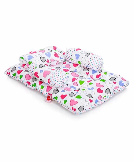 VParents Daisy Baby 4 Piece Bedding Set with Pillow and Bolsters - Pink