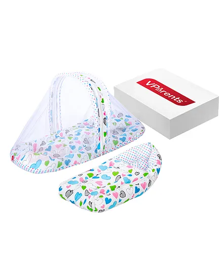 VParents Daisy Baby Bedding Set with Pillow and Sleeping Bag Combo - Blue