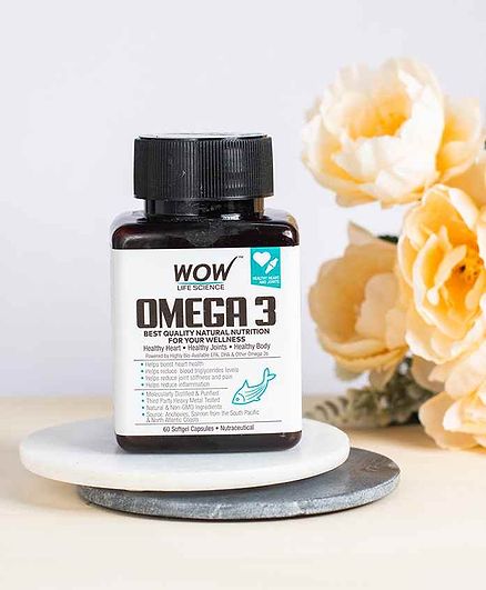 Wow Life Science Omega-3 Fish Oil Capsules - 60 Capsules