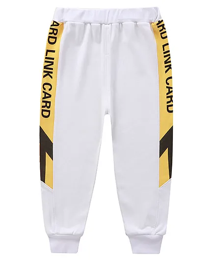 Kookie Kids Full Length Lounge Pant Text Print - White