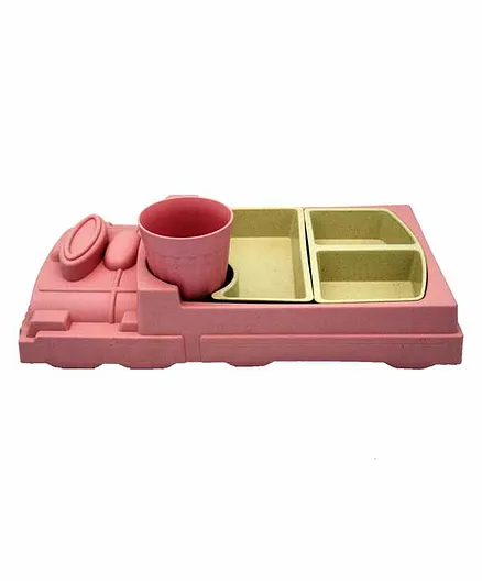 EZ Life 4 Piece Engine Shaped Kids Meal Set - Pink
