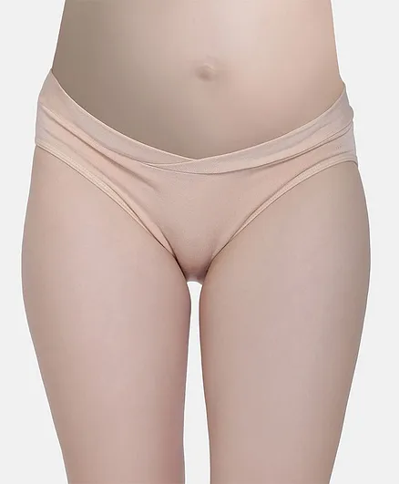 MAMMA PRESTO Solid Low Rise Maternity Panty - Beige