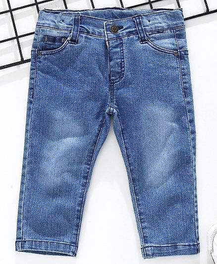 Olio Kids Full Length Adjustable Elasticated Jeans - Light Blue