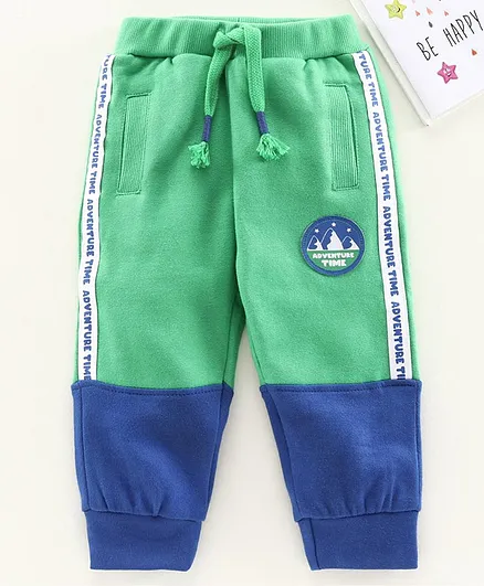 Babyhug Full Length Track Pant Adventure Time Badge - Green