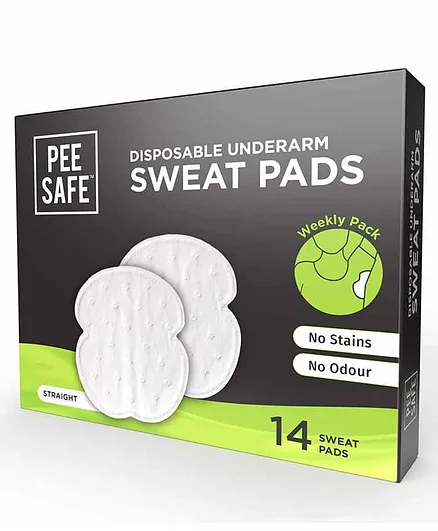 Pee Safe Disposable Underarm Sweat Pads Straight - Pack of 14
