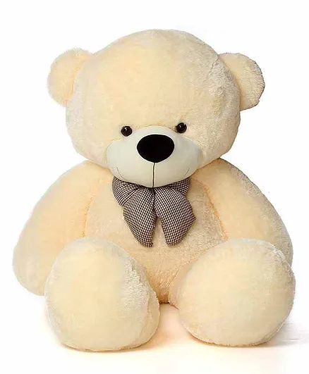 Frantic Teddy Bear with Neck Bow Cream - Height 91.44 cm