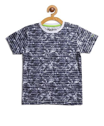 Pepe Jeans Half Sleeves Striped Tee - Blue