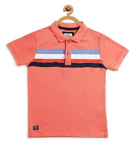 Pepe Jeans Short Sleeves Striped T-Shirt - Orange