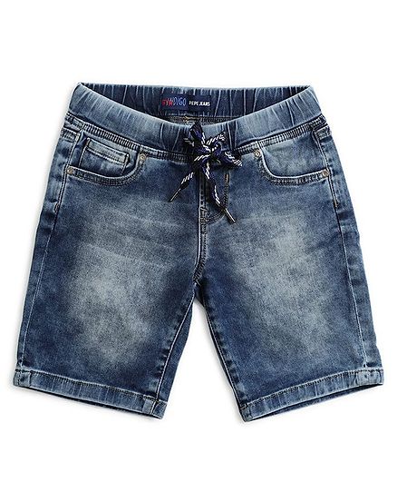 Pepe Jeans Solid Denim Shorts - Blue