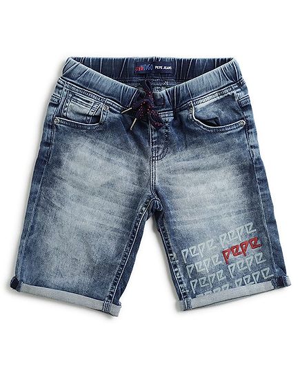 Pepe Jeans Solid Denim Shorts - Blue