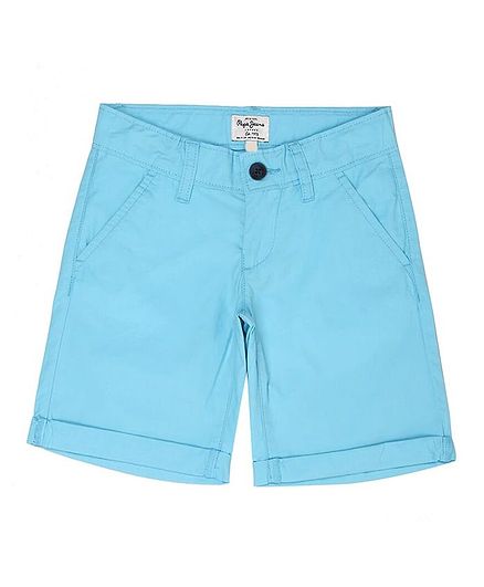 Pepe Jeans Solid Color Shorts - Blue