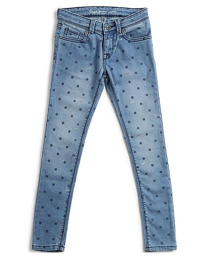 Pepe Jeans Full Length Dot Print Jeans - Blue