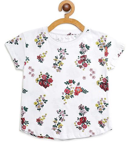 Pepe Jeans Short Sleeves Flower Printed Tee - White