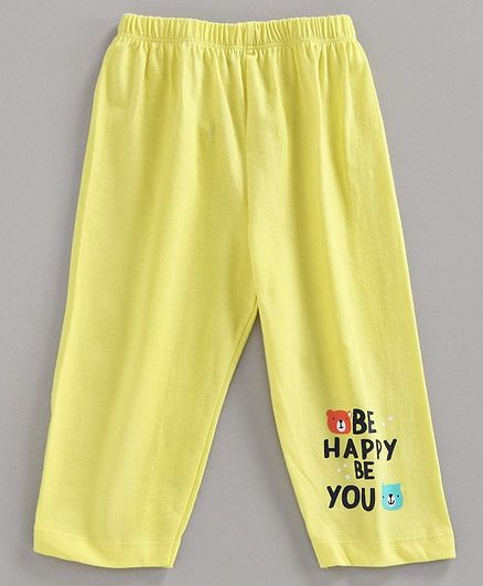Tango Full Length Pajamas Be Happy Be You Print - Yellow