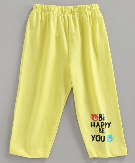 Tango Full Length Pajamas Be Happy Be You Print - Yellow