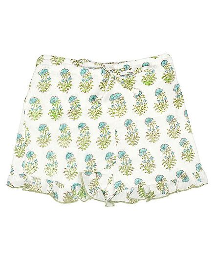 Ikeda Designs Floral Print Shorts - White