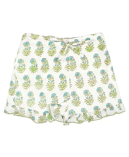 Ikeda Designs Floral Print Shorts - White