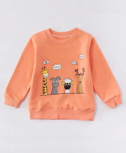 Kookie Kids Full Sleeves Tee Animal Print - Orange Blue