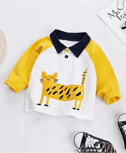 Kookie Kids Full Sleeves Collar Neck Tee - Yellow