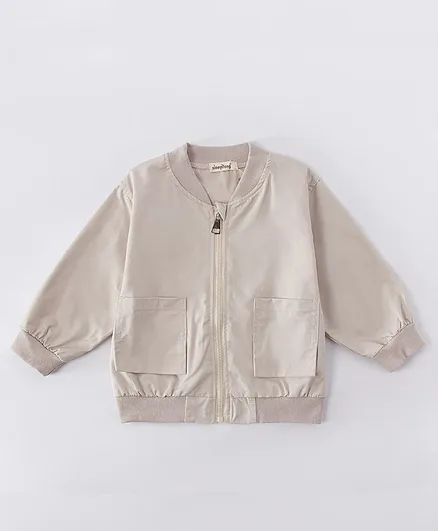 Kookie Kids Full Sleeves Sweat Jacket - Beige