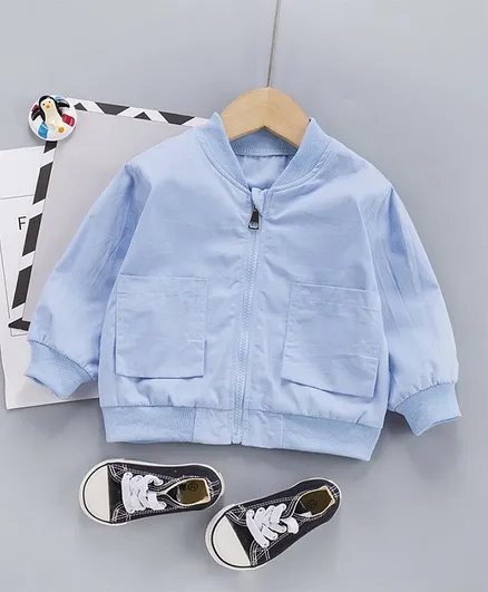Kookie Kids Full Sleeves Sweat Jacket - Blue