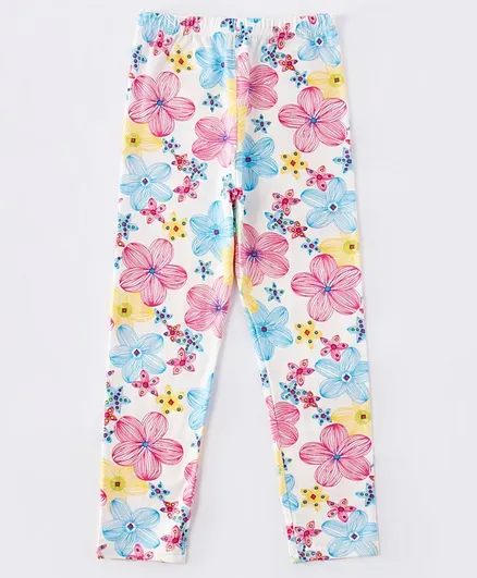 Kookie Kids Full Length Leggings Floral Print - Multicolor
