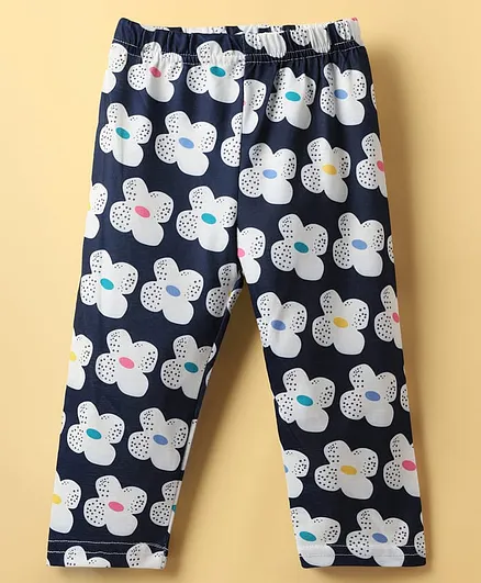 Kookie Kids Full Length Leggings Floral Print - Blue
