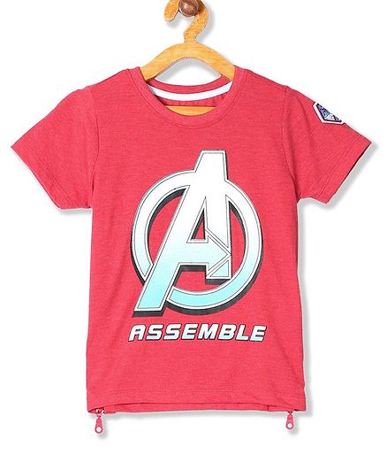 Colt Crew Neck Printed Half Sleeves Tee - Red