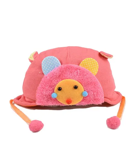 Tiekart Flannel Warm Woolen Cap With Side Ear Covering - Peach