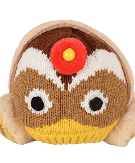 Tiekart Eyes Pattern Woollen Cap - Brown
